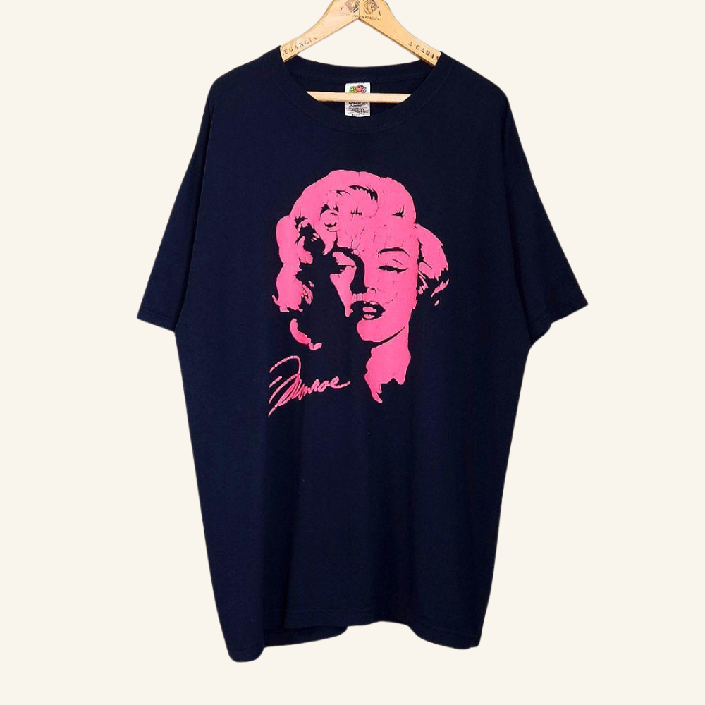 Rare Marilyn Monroe T-shirt - Vintage Pop Art, Navy Blue, XL Size, Unisex, Legendary Actress Icon Tee