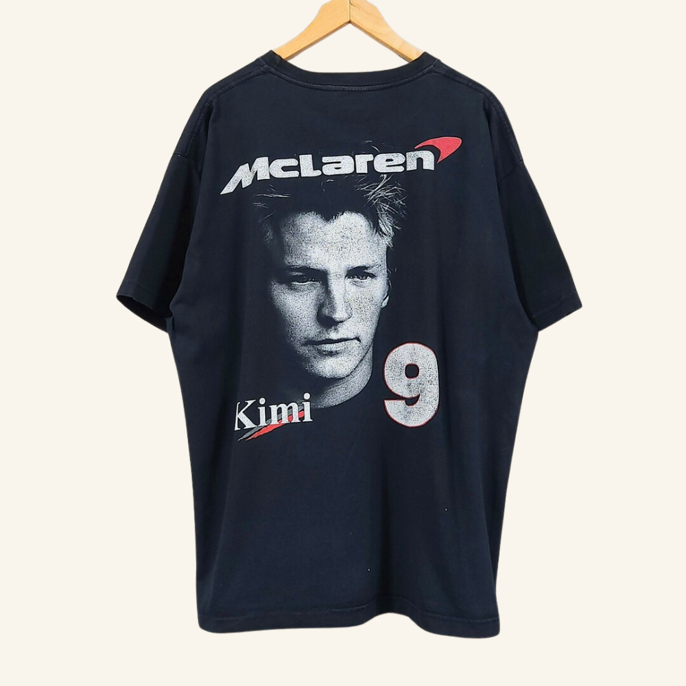 [Rare] Kimi Raikkonen 2002 McLaren Era T-Shirt | F1 Legend Vintage XL