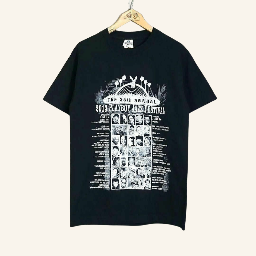 【Extremely Rare】Playboy Jazz Festival 2013 T-Shirt - Featuring Herbie Hancock & Steve Gadd (Limited Edition Collection for Jazz Enthusiasts)