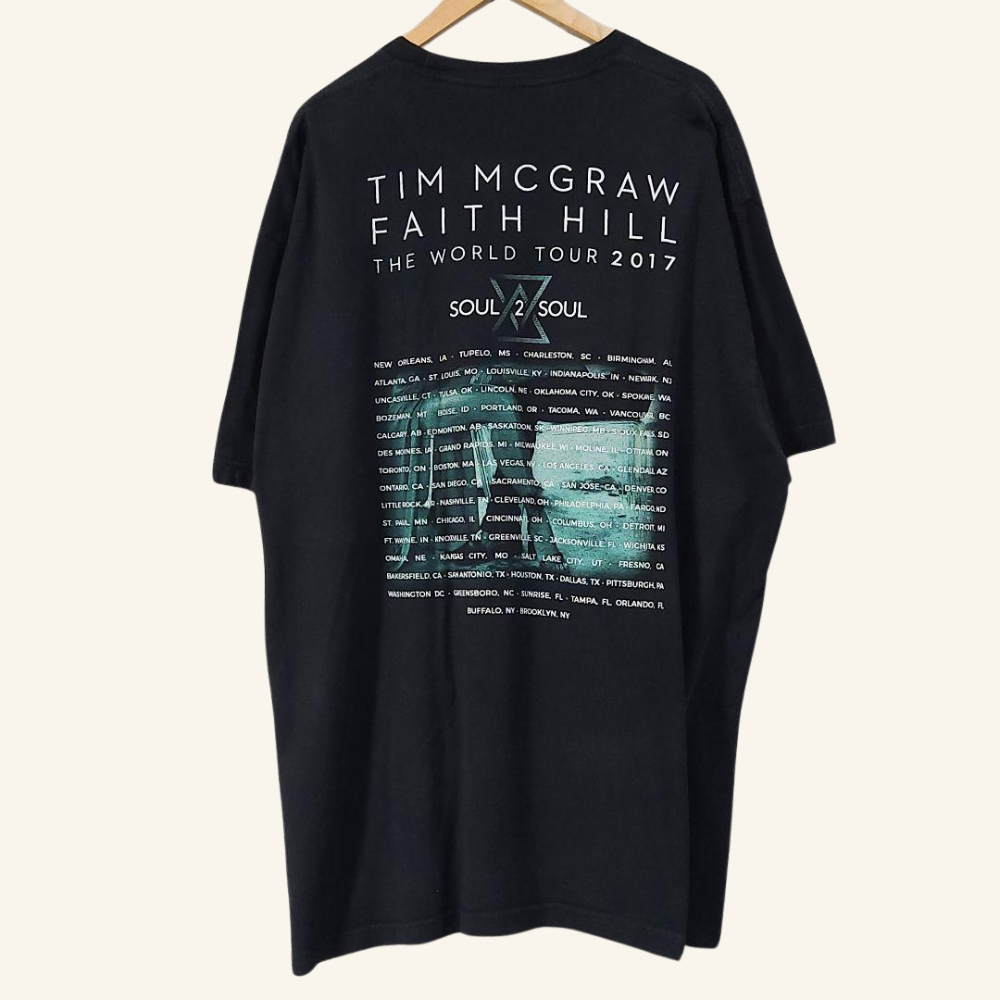 [Rare] Faith Hill & Tim McGraw 2017 World Tour Commemorative T-Shirt | 2XL Unisex | Country Music