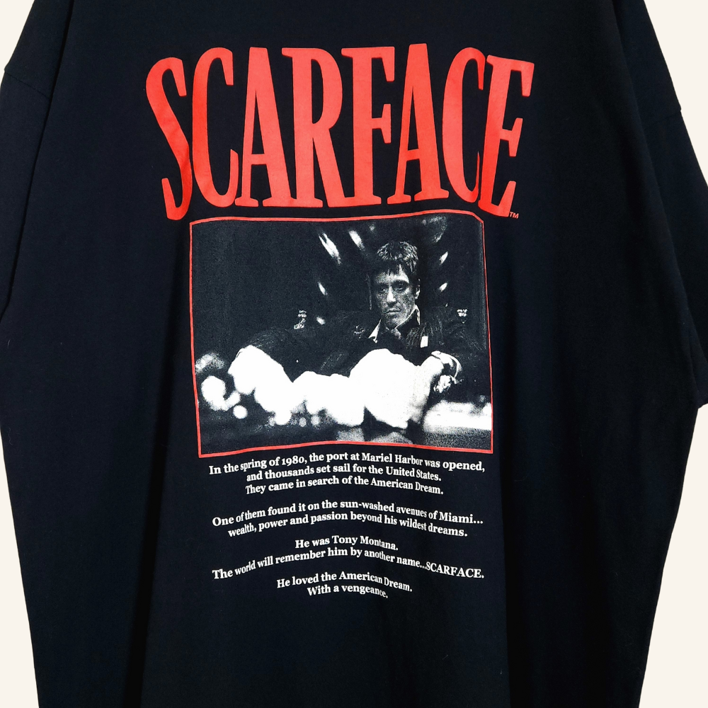 Rare 1983 Scarface Movie Official Vintage T-Shirt | Al Pacino | Iconic Scene | Hard-to-Find XL Size | excellent Condition