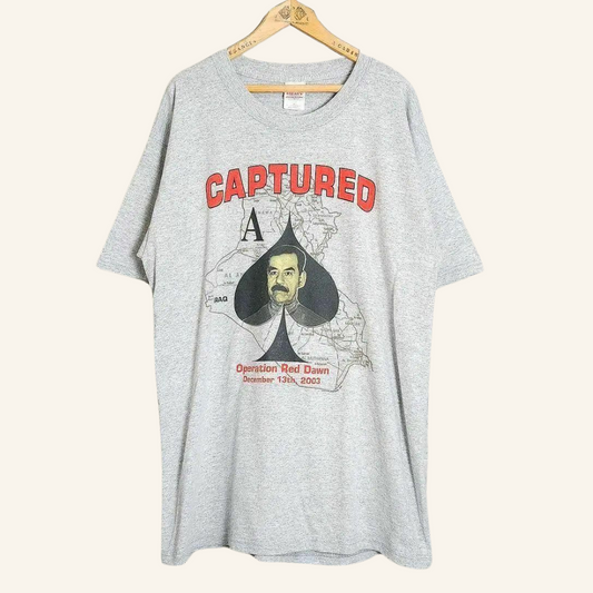 [Historic Moment] Saddam Hussein Captured T-Shirt | 2003 Rare Design Shocking Message