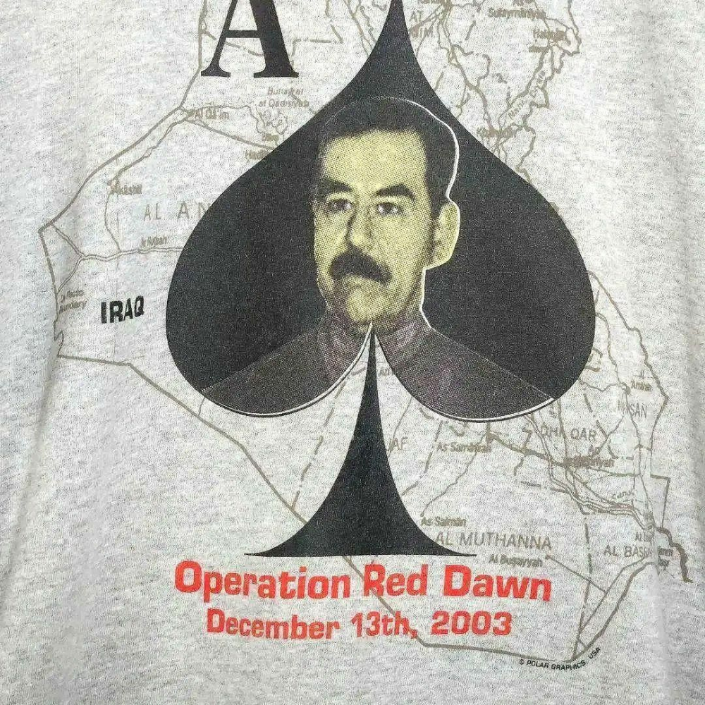 [Historic Moment] Saddam Hussein Captured T-Shirt | 2003 Rare Design Shocking Message