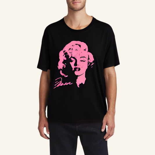 Rare Marilyn Monroe T-shirt - Vintage Pop Art, Navy Blue, XL Size, Unisex, Legendary Actress Icon Tee